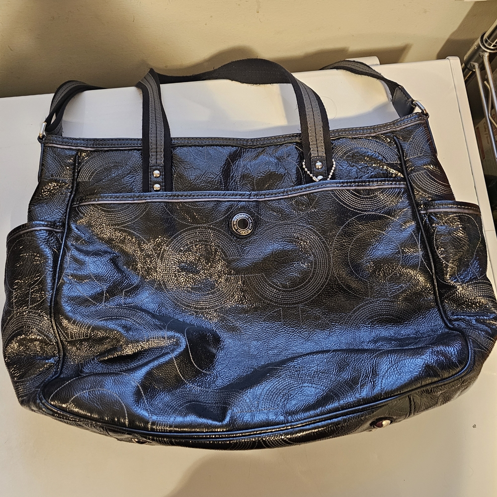 Coach Shiny Black Tote Bag